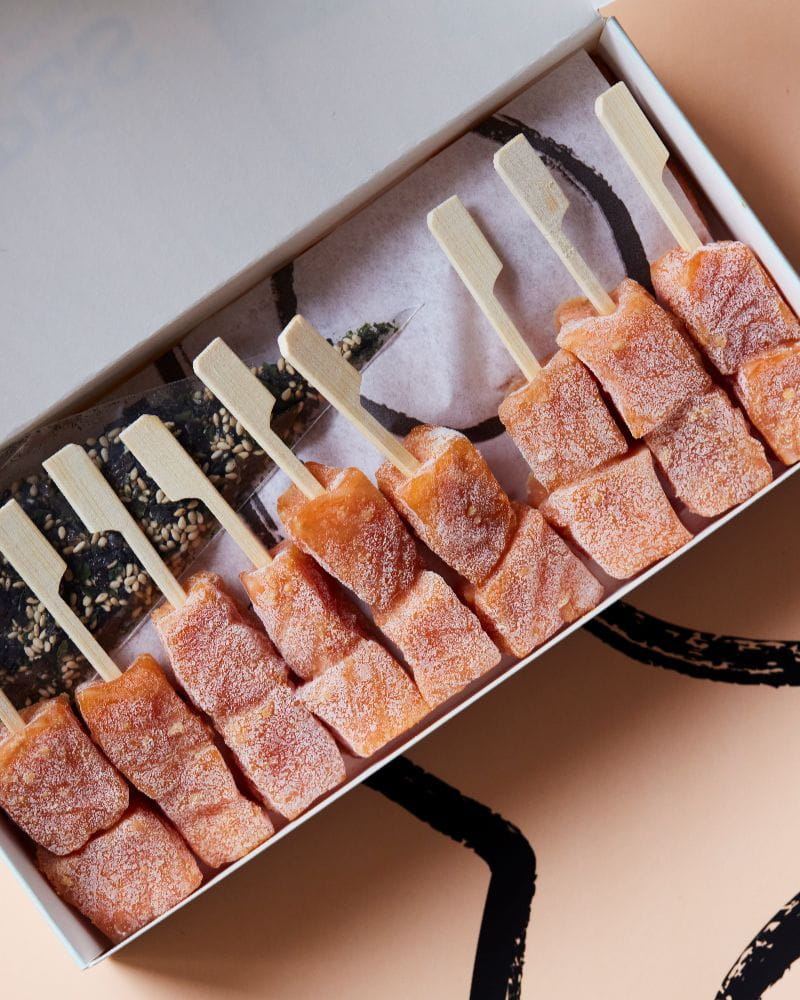smoked-salmon-canapes-miso-salmon-skewers